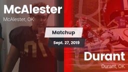 Matchup: McAlester High vs. Durant  2019
