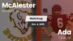 Matchup: McAlester High vs. Ada  2019