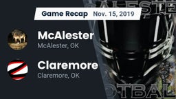 Recap: McAlester  vs. Claremore  2019
