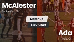 Matchup: McAlester High vs. Ada  2020