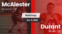 Matchup: McAlester High vs. Durant  2020