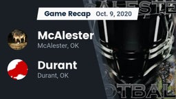 Recap: McAlester  vs. Durant  2020
