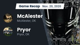 Recap: McAlester  vs. Pryor  2020