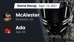 Recap: McAlester  vs. Ada  2021