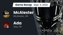 Recap: McAlester  vs. Ada  2022
