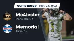 Recap: McAlester  vs. Memorial  2022