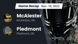 Recap: McAlester  vs. Piedmont  2022