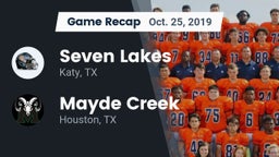 Recap: Seven Lakes  vs. Mayde Creek  2019