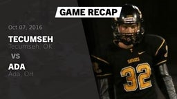 Recap: Tecumseh  vs. Ada  2016