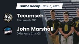 Recap: Tecumseh  vs. John Marshall  2020