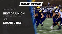 Recap: Nevada Union  vs. Granite Bay  2016