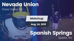 Matchup: Nevada Union High vs. Spanish Springs  2018