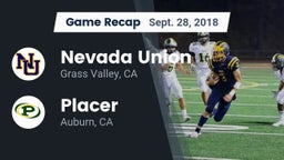 Recap: Nevada Union  vs. Placer  2018