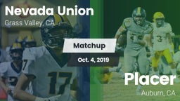Matchup: Nevada Union High vs. Placer  2019