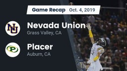 Recap: Nevada Union  vs. Placer  2019