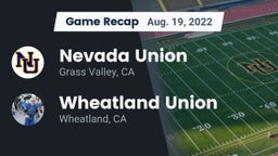 Recap: Nevada Union  vs. Wheatland Union  2022