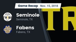 Recap: Seminole  vs. Fabens  2018