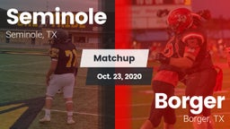 Matchup: Seminole  vs. Borger  2020