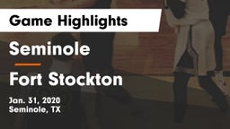 Seminole  vs Fort Stockton  Game Highlights - Jan. 31, 2020