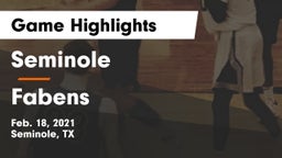 Seminole  vs Fabens  Game Highlights - Feb. 18, 2021