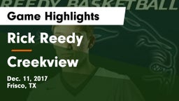 Rick Reedy  vs Creekview  Game Highlights - Dec. 11, 2017
