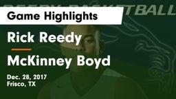 Rick Reedy  vs McKinney Boyd  Game Highlights - Dec. 28, 2017