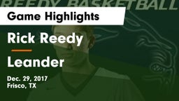 Rick Reedy  vs Leander  Game Highlights - Dec. 29, 2017