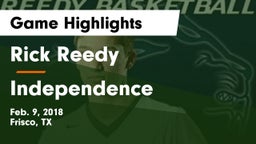 Rick Reedy  vs Independence  Game Highlights - Feb. 9, 2018