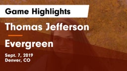 Thomas Jefferson  vs Evergreen  Game Highlights - Sept. 7, 2019