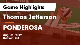 Thomas Jefferson  vs PONDEROSA  Game Highlights - Aug. 31, 2019