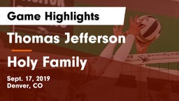 Thomas Jefferson  vs Holy Family  Game Highlights - Sept. 17, 2019