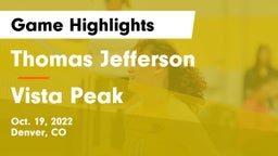 Thomas Jefferson  vs Vista Peak  Game Highlights - Oct. 19, 2022
