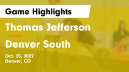 Thomas Jefferson  vs Denver South  Game Highlights - Oct. 25, 2022