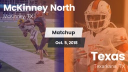 Matchup: McKinney North High vs. Texas  2018