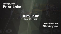 Matchup: Prior Lake vs. Shakopee  2016