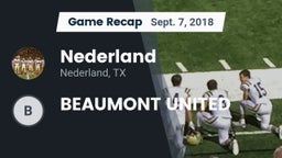 Recap: Nederland  vs. BEAUMONT UNITED  2018