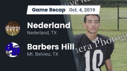 Recap: Nederland  vs. Barbers Hill  2019