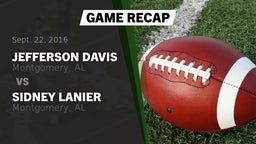 Recap: Jefferson Davis  vs. Sidney Lanier  2016