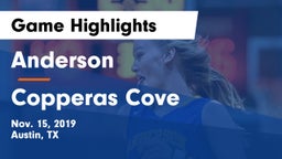 Anderson  vs Copperas Cove  Game Highlights - Nov. 15, 2019