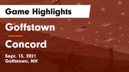 Goffstown  vs Concord  Game Highlights - Sept. 13, 2021