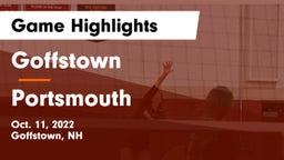Goffstown  vs Portsmouth  Game Highlights - Oct. 11, 2022