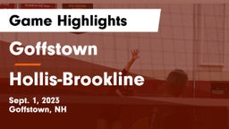 Goffstown  vs Hollis-Brookline  Game Highlights - Sept. 1, 2023