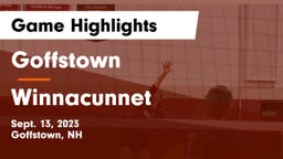 Goffstown  vs Winnacunnet  Game Highlights - Sept. 13, 2023