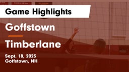 Goffstown  vs Timberlane  Game Highlights - Sept. 18, 2023
