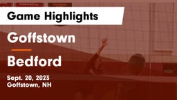 Goffstown  vs Bedford  Game Highlights - Sept. 20, 2023