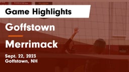 Goffstown  vs Merrimack  Game Highlights - Sept. 22, 2023