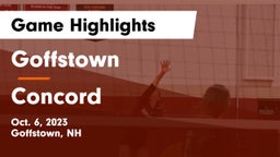 Goffstown  vs Concord  Game Highlights - Oct. 6, 2023