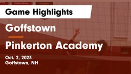 Goffstown  vs Pinkerton Academy Game Highlights - Oct. 2, 2023