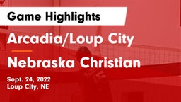 Arcadia/Loup City  vs Nebraska Christian  Game Highlights - Sept. 24, 2022