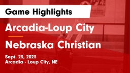Arcadia-Loup City  vs Nebraska Christian  Game Highlights - Sept. 23, 2023